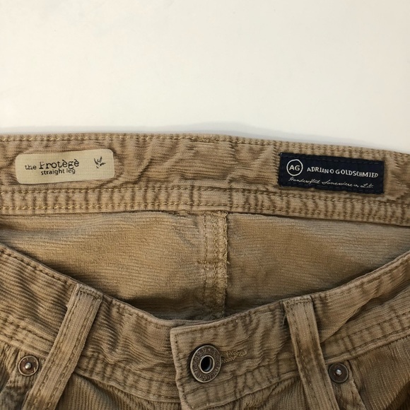 AG Adriano Goldschmied The Protege straight leg khaki corduroy pants 32 Short - Picture 9 of 15
